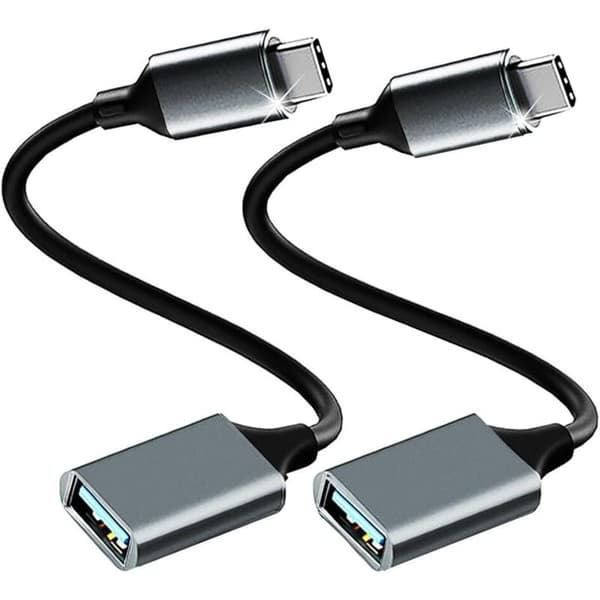 USB-C–USB 3.0 -sovitin [2 kpl] OTG-kaapeli, USB Type-C uros–USB-A naaras, yhteensopiva iPhone 16 Pro Max/15 Pro Max, iPad Pro -laitteiden kanssa
