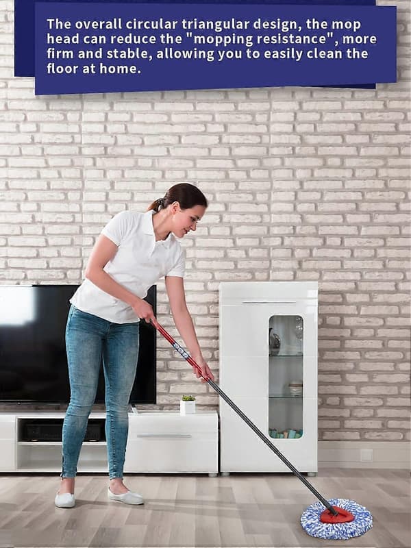 Spin Moppehode Erstatningsbase Roterende Trekant Moppehode Deksel Plastbase Etui Kompatibel med vileda EasyWring Tilbehør, Pakke med 3, 1 stk