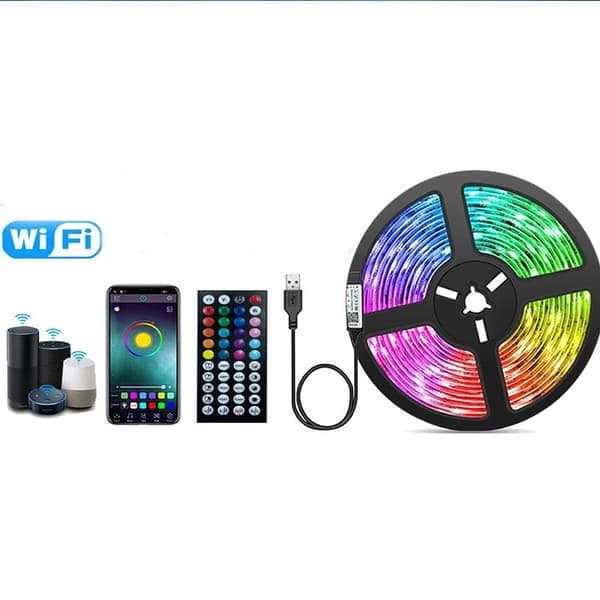 USB LED-lyslenke med 44 knapper for appfjernkontroll, egnet for hjem, jul og festdekorasjoner, 5m 30 lamper