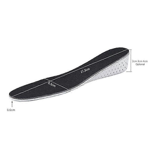 Skoindlæg / Bliv højere - Såler - 2cm, 3cm, 4cm Sort 4cm