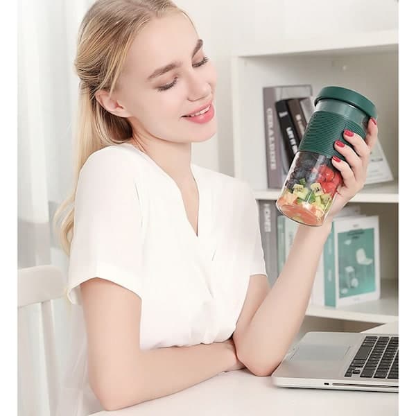 Bærbar elektrisk juicer frugtkop blender processor mixer 320ML Mini USB genopladelig hurtig juicemaskine, grøn