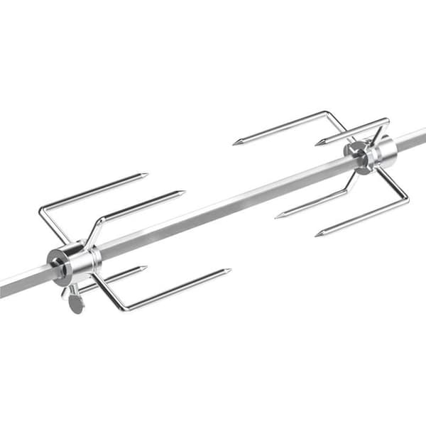 Rotisserigafler - Sæt med 2 - Rustfrit stål - Kødfastholder - BBQ Grill - 8mm Firkantet Spyd