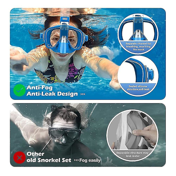 Snorkelbar med sammenleggbar dykkedeksel, tørr og kamerafeste, snorkling Ar -
