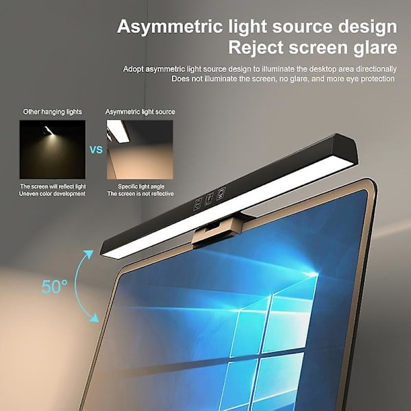 33/50 cm LED-skrivbordslampa Dimbar för datorskärm Ljusremsa USB Läslampa PC-monitor