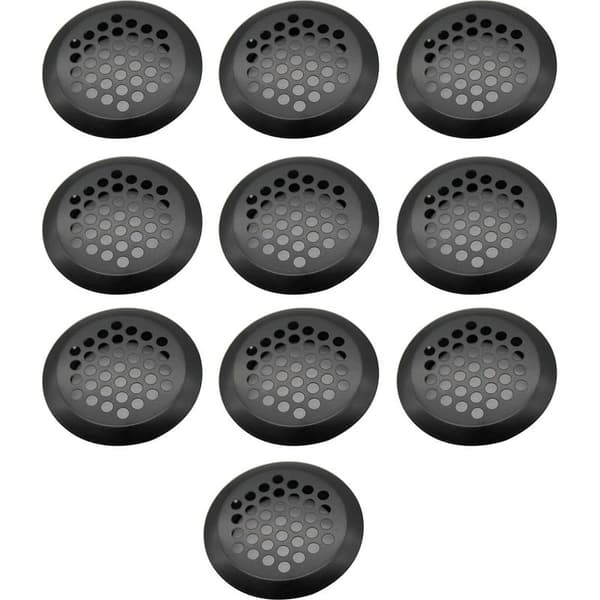 Sæt med 10 runde ventilationsgitre i rustfrit stål, 35 mm diameter, runde lufthuller til ventilation af køkkenskabe