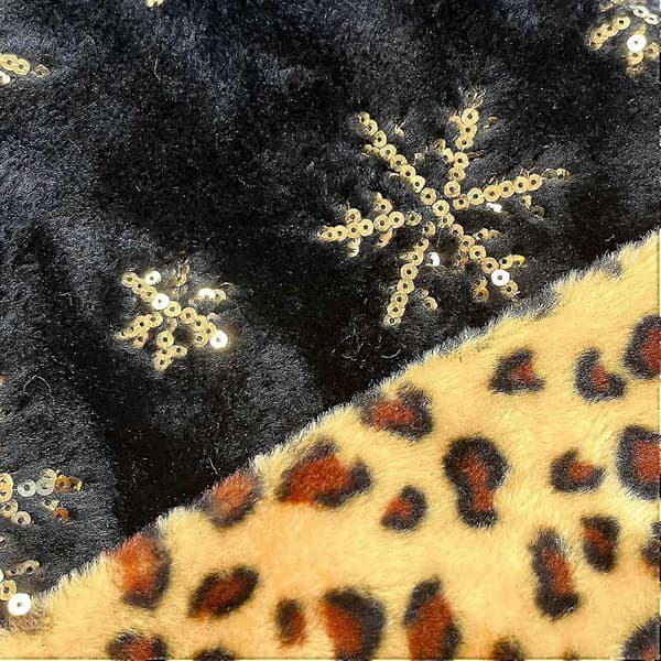 Sort Julemandshat Leopardprint Julemandshat Plys Xmas Jul