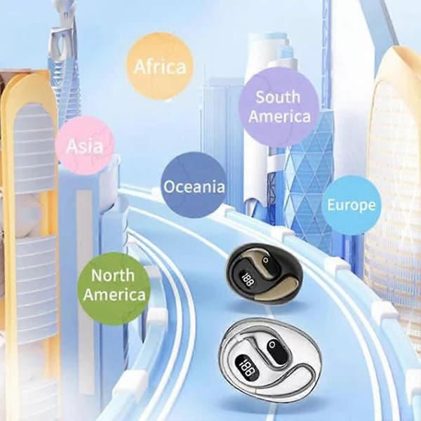 Multi-Language Smart Translation Bluetooth Headset, Open Air 5 Ows Translator Black