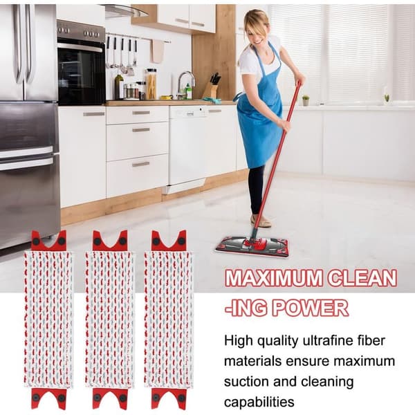 Påfyllningsbara moppdelar för Vileda mikrofibermoppkit, för Vileda Ultramax mopp/UltraMax Plus/Easy Wring UltraMax absorberande påfyllning