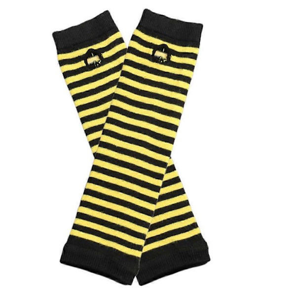 Fingerlösa Handskar Stilren Längd 31cm Vinter Armvärmare Vinteraccessoarer Yellow Black stripe