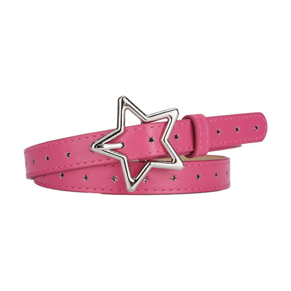 Harajuku Teini-ikäisten Vyötärövyö Alloy Star -soljella Kevyt Ylellinen Persoonallinen Vyötärövyö Naisille Tytöille Takki Mekko Ruusunpunainen Rose Red