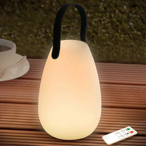 Genopladelig Skrivebordslampe Udendørs Led 8 Farver Dæmpbar Trådløs Skrivebordslampe Med Fjernbetjening, 4 Dæmpbare Niveauer, Ip44 Vandtæt