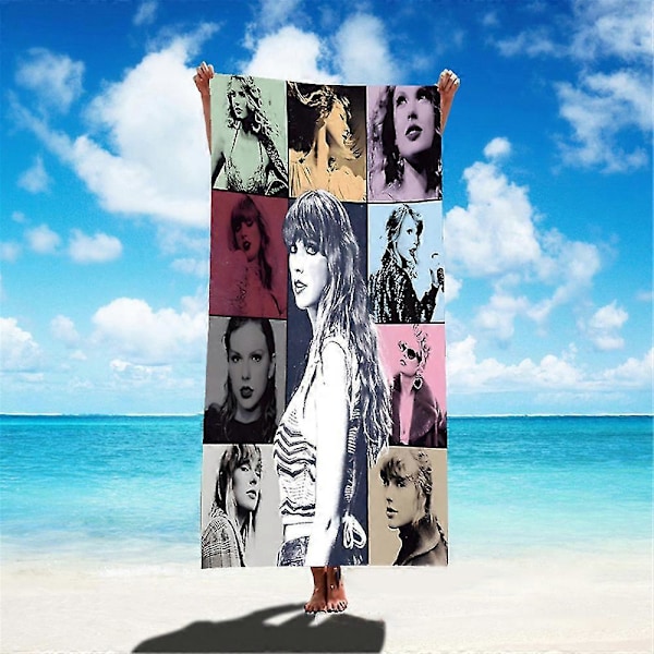 Taylor Swift Print Strandhåndkle Oversized, Superabsorberende Mikrofiber Strandhåndkle, Mykt Badebasseng Svømme Håndkle 30\"x60\" for Kvinner Jenter Fans Gaver A 75*150cm