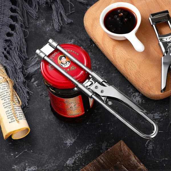 2 stk. Master Opener Justerbar Krukke- og Flaskeåbner Rustfrit Stål Krukkelågs Griber Multifunktionelt Rustfrit Stål