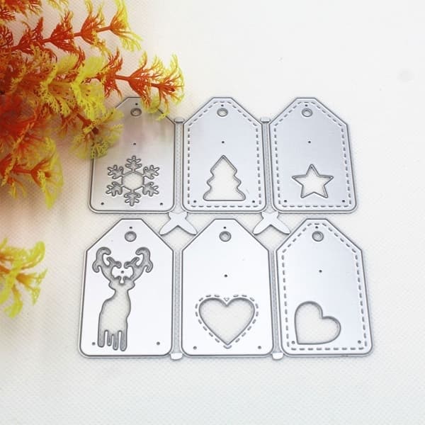 Julklappsetikett Metallskärningsformar Scrapbooking Stencil Stansar Kort Prägling