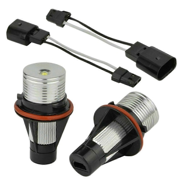 1 pari 8000K valkoisia LED Angel Eye -merkkihehkulamppuja - E39 E53 E60 E63 E64 E66 E87 5 6 7 X3 X5