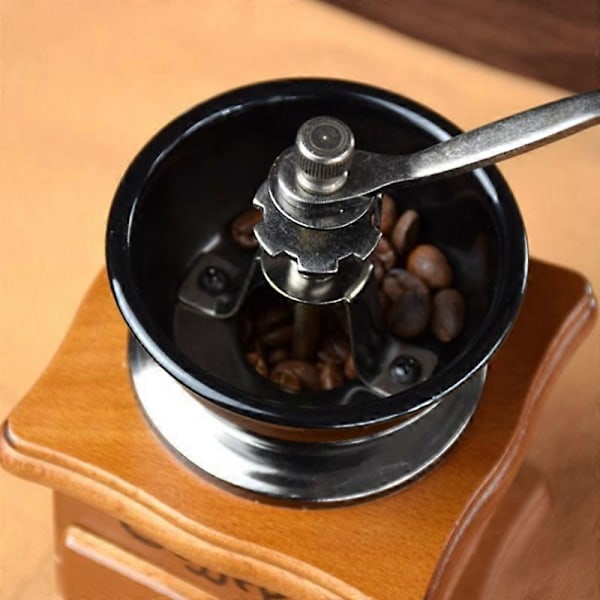 Retro Treboks Håndsveivet Keramisk Hjerte-Kvern Hånddrevet Kaffebønnekvern Kaffe