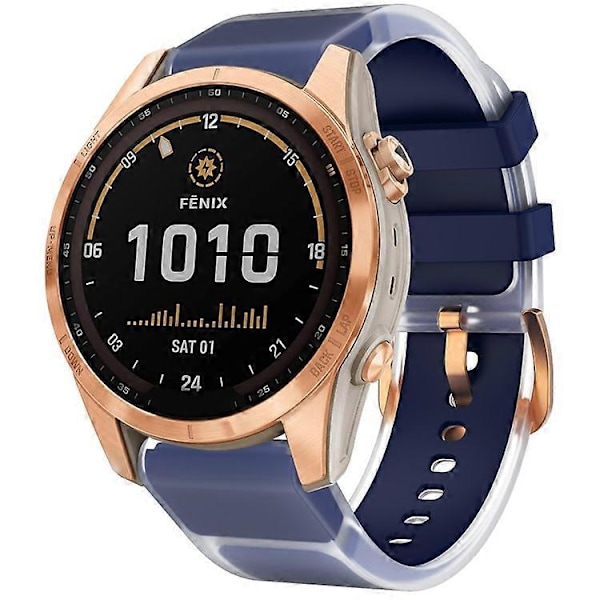 Kompatibel med Garmin Fenix 7S QuickFit 20mm Transparent Design Klockarmband Justerbart Silikonband Blue