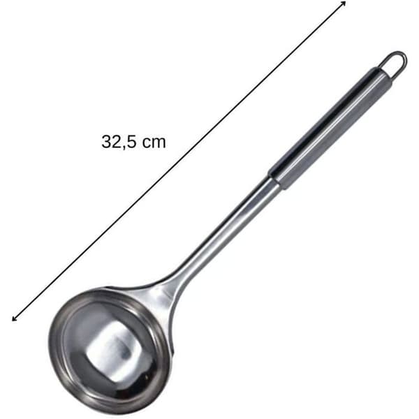 Øse - 1 Styk - Rustfrit Stål - Supper og Sovse - Hverdagsmadlavning - 32.5 x 9.1 x 1.6 cm
