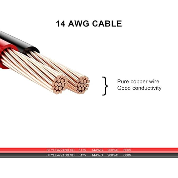 XT90 til O-ring terminalkabel, 14AWG silikontråd