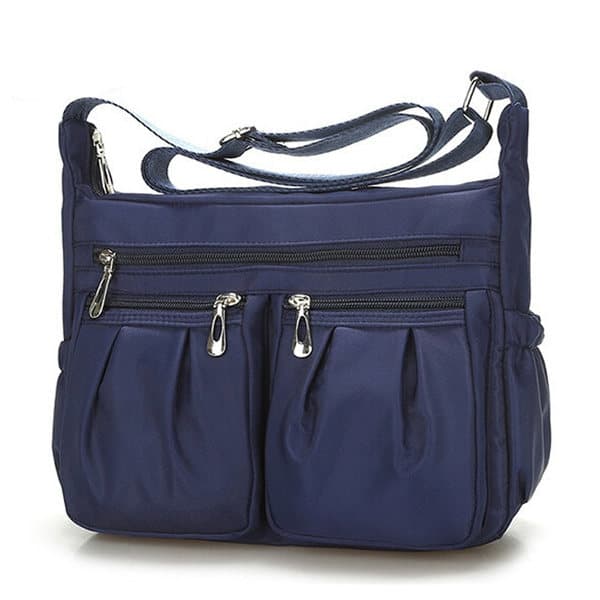 Dammode Dragkedja Vattentät Nylon Axelväska - Lagerblå Blue
