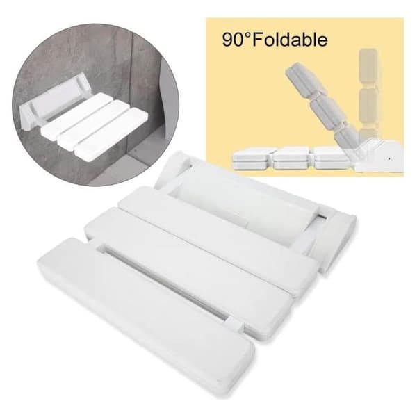 Väggmonterad hopfällbar/infällbar duschstol för badrum, ortopedisk badbräda, halkfri badstol med vikter, ergonomisk duschpall med