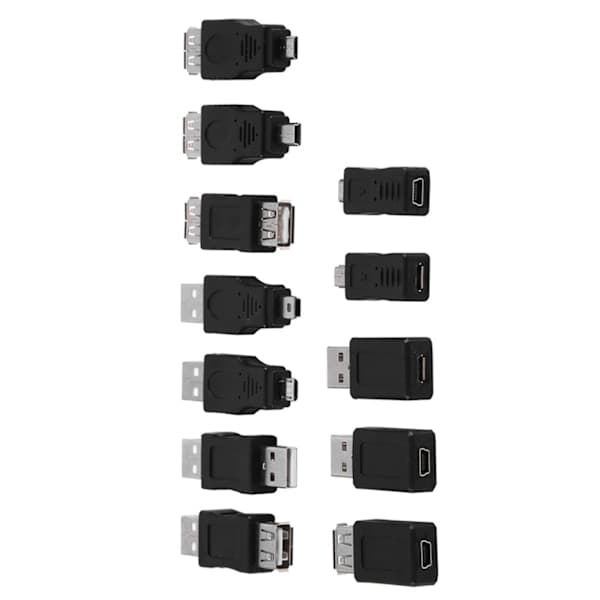 12-pakning USB 2.0 Micro Mini USB-adapterkonverter