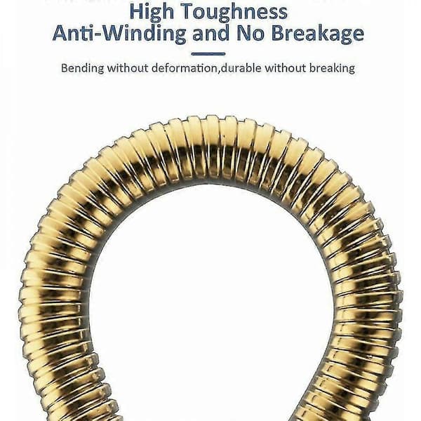 Guld Bruseslange Krom Rustfrit Stål Bruseslange Anti-twist Anti-eksplosion UTB 2m