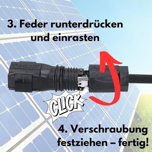 1 par solcellekontakter | Solcellesett | Svart | Kobling | for solcelleinstallasjoner