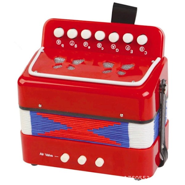 Harmonika, 10 Knapper Knapper Instrument Uddannelsesmæssigt Musikinstrument til Børn, Fuld Funktionel Letvægts Concertina Red