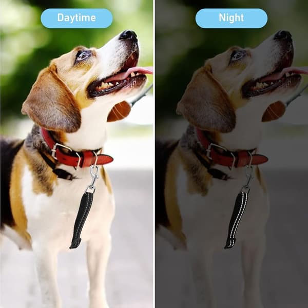 Pakke med 2 reflekterende nylon hundehalsbåndclips, justerbart sikkerhedshalsbånd til kæledyr, dobbeltendet spænde til hunde og hvalpe (sort, grå)