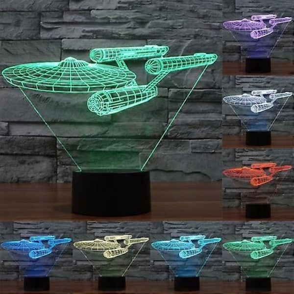 Star Trek Slagskepps-inspirerad 3D Touch Switch LED-lampa