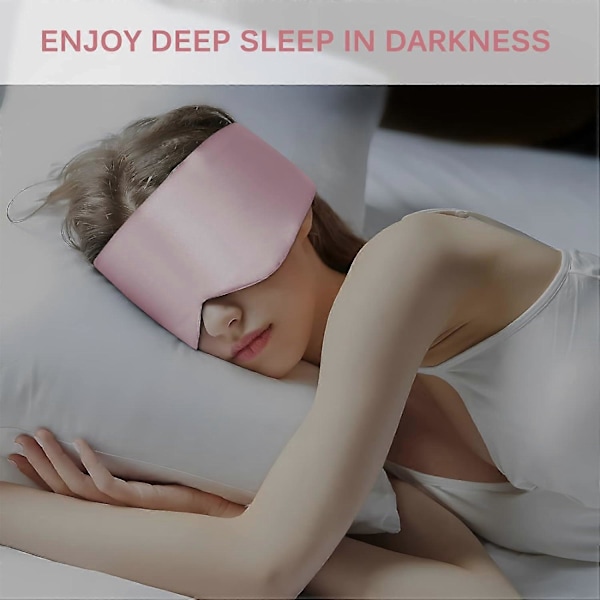 Sovmask Ögonmask med Justerbart Huvudband för Män och Kvinnor, Stor Sovmask och Ögonbindel för Nattsömn, Resor och Tupplurar Pink