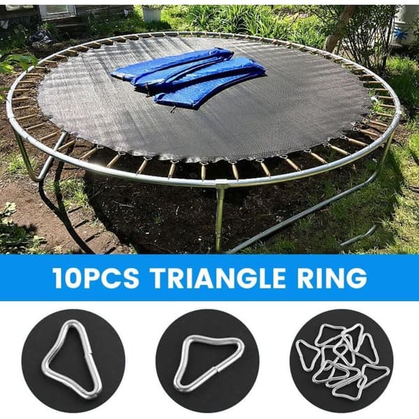 Sæt med 10 trekantede løkker til trampoliner - V-formede trekantede ringe til trampolinreparation