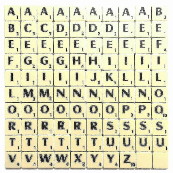 A-å Plast Scrabble Brikker Alfabeter Bokstaver Med Poengsummer