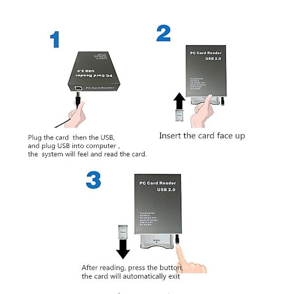 USB 2.0 till PC ATA PCMCIA-adapter Flash Disk Minneskortläsare Kompakt Konverterare
