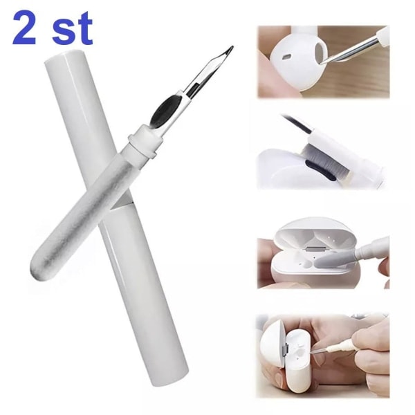 Multifunksjonelt rengjøringssett for AirPods-hodetelefoner, telefoner - Hvit 2 Pcs