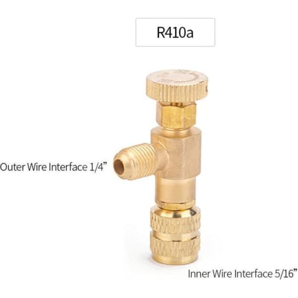2 stk. R410A Ventil 1/4 Kølemiddelfyldning - 5/16\" Kobber Flowkontrolventiler Kobber og Fluorid Sikkerhedsventil