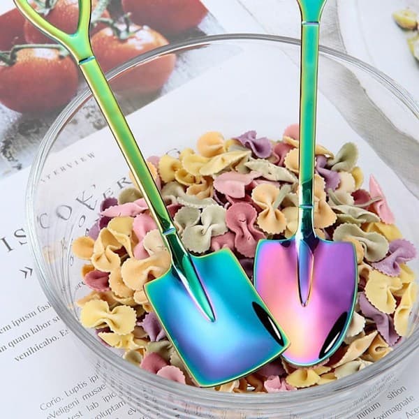5 stk. kaffeske skovl teske SØLV SPIDS SPIDS SPIDS - høj kvalitet Sølv Spids-Spids Silver Pointed-Pointed