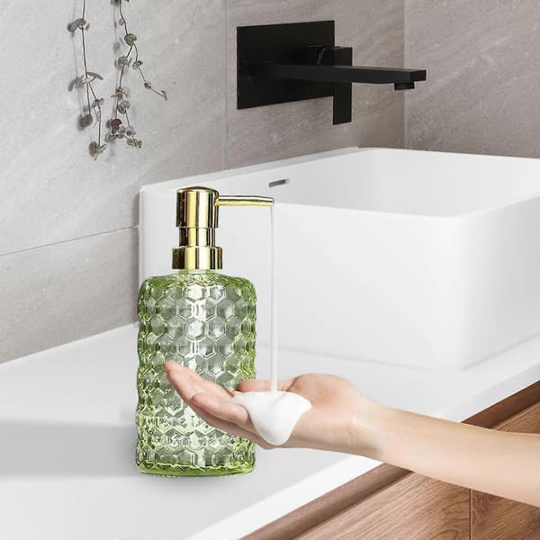 Sæbedispenser i glas, body wash-dispenser til moderne badeværelse, flydende beholder til brusebad