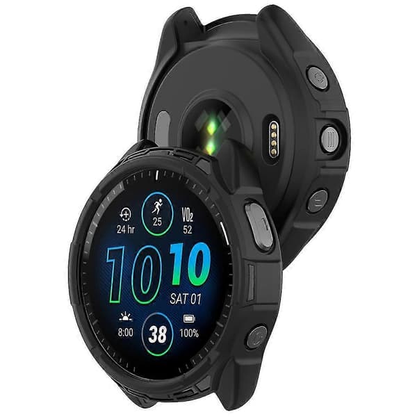 Stötsäkert stötfångarfodral för Garmin-forerunner 965 skärmskydd Midnight blue