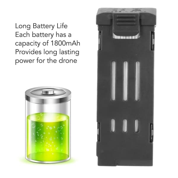 RC Drönare Litiumbatteri 3.7V 1800mAh Fjärrkontroll UAV Batteri Passar E58 E68 JY109 998PRO Quadcopter 3st