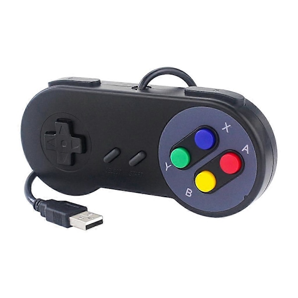 Retro Gaming Joypads Gamepad Kablet USB Spillkontrollere for SNES Emulatorer Støtte for RaspberryPi Retro USB Kontroller Black