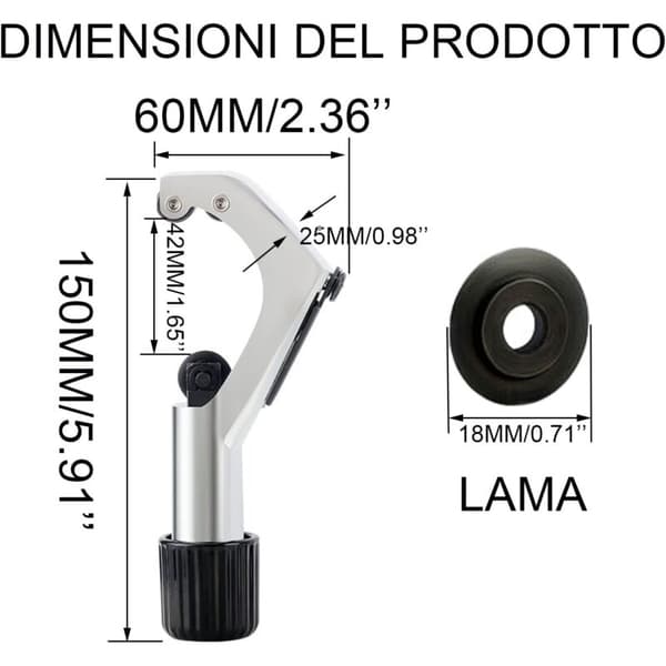 Justerbar sykkelrørkutter med skjærehjul, gaffelkutter for styrestangrør, munnkutter/blader for diametre (6-42mm)