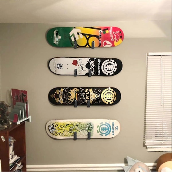 Horisontale vægmonteringsclips til snowboard, snowboard vægstativ, snowboardmontering, opbevaring, snowboard display vægholder til værelse - MMIAO 4pcs