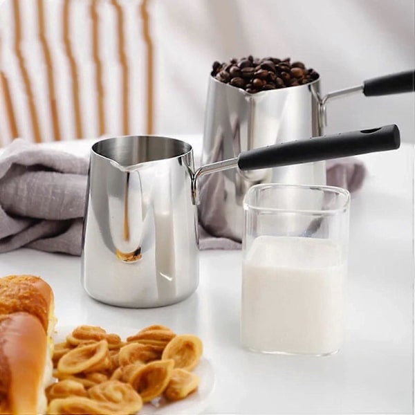 Mjölk Smör Värmare Kastrull, 1000ml Turkisk Kaffekanna, Stor Spis Smältande Kokande Kastrull med Pip, Cezve Ibrik Briki Grekisk Arabisk Kaffebryggare