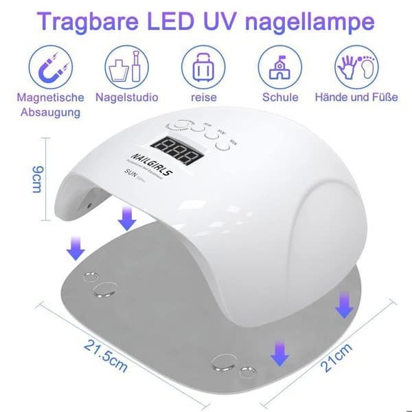 UV LED neglelampe, intelligent negleforbedring, hurtig tørring af olie og lim