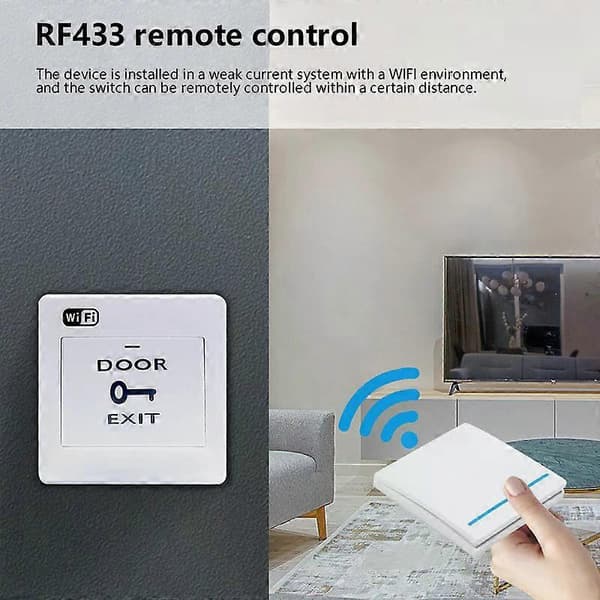 Tuya WiFi Dörr Utgång Knapp Trådlös Frigöring Tryckknapp För Elektronisk Dörrlås Sensor Åtkomstkontrollsystem APP Fjärrkontroll Switch 01