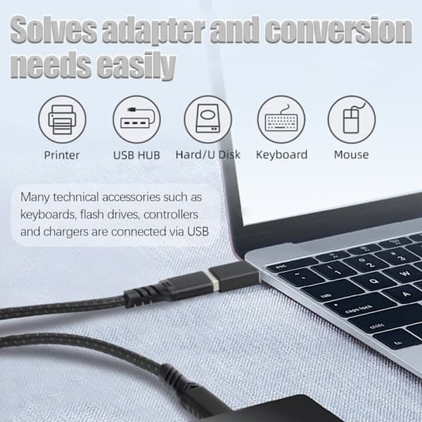 Supernopea sovitin USB-C–USB 3.0, musta