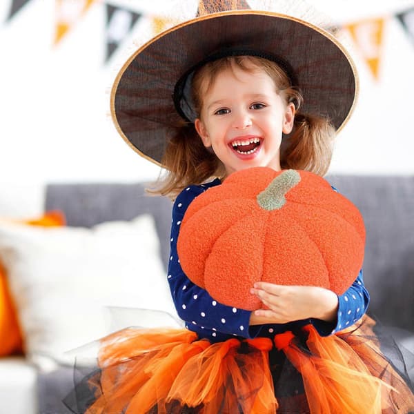 2025 Gresskarpute Halloween Leke Pute Strikket Ullstil Gresskar Stue Sofapute OR