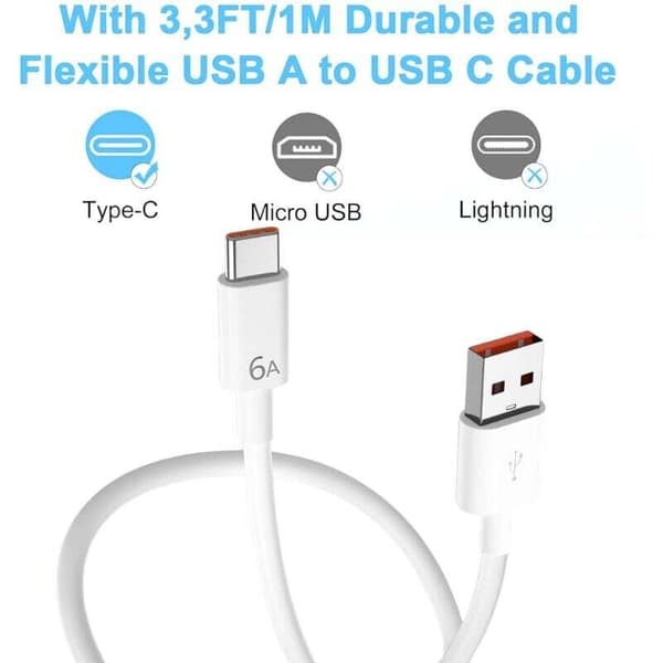 66W Supercharge hurtiglader for Honor 200 Lite, 90 Lite, Magic6 Lite, 66W med USB-C 6A-kabel (1m) for Honor Magic6, 6Pro, Magic7 Lite